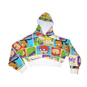 Rugrats Hoodie Juniors Sz XL Nickelodeon Cropped Sweatshirt Brand New W/ Tags